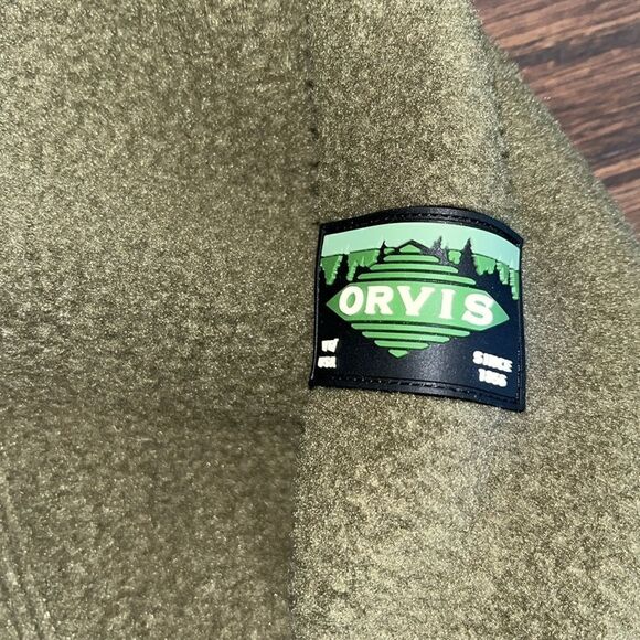 New military olive green Orvis signature heavy fleece full zipper jacket XL mens - Picture 3 of 4